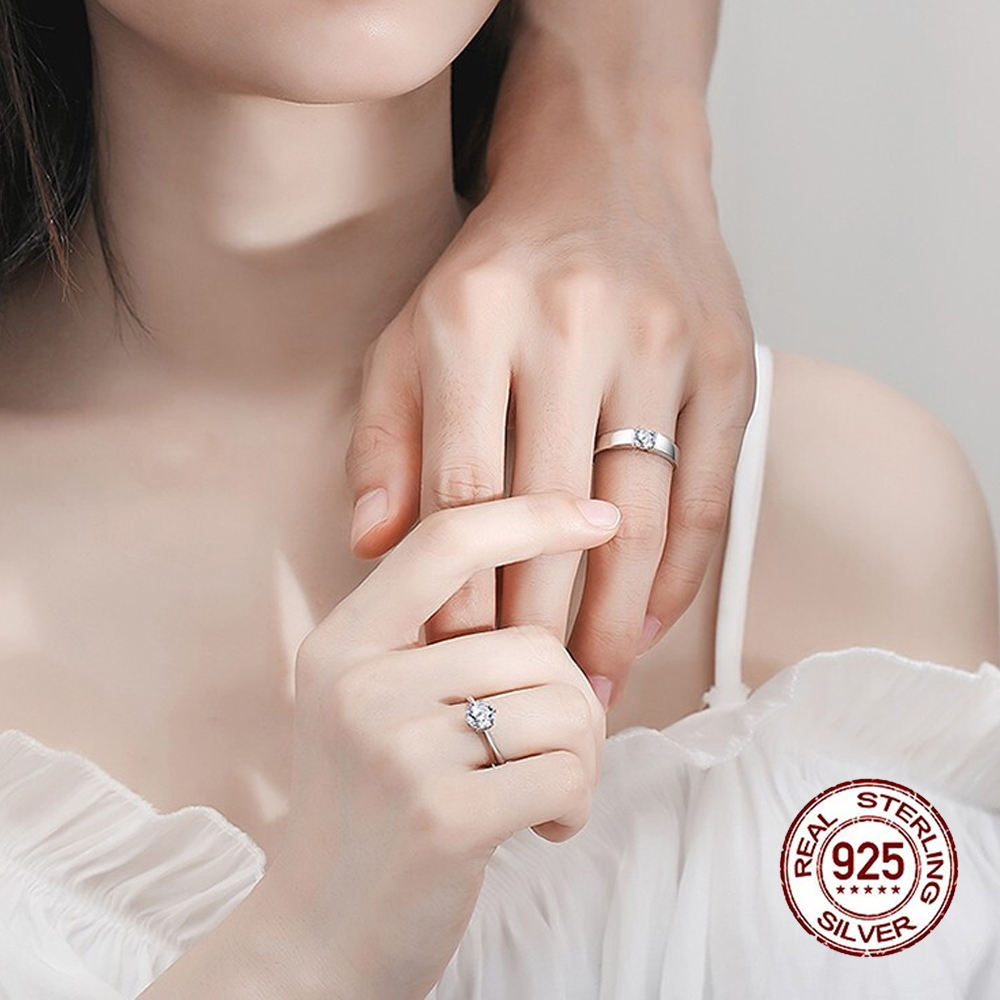 CZ Stone Classic Couple Rings For Men & Women