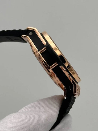HB MENS LUXURY DIAMOND CUT STONE WATCH