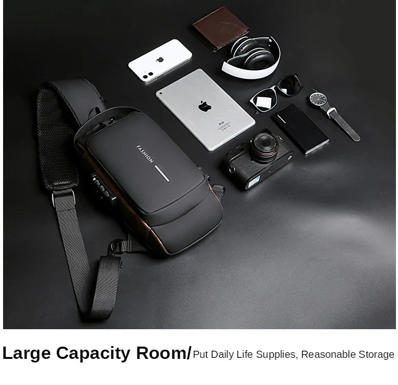 Multifunction Anti-theft USB Charging Crossbody Shoulder Bag Sling Chest Bag Pack