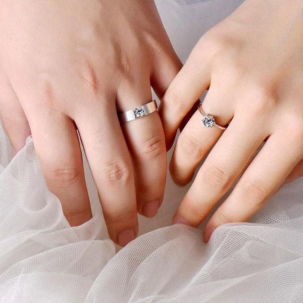CZ Stone Classic Couple Rings For Men & Women