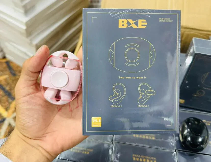BXE AuraSpin Wireless Earcuffs with RGB Light & Fidget Spinner, Waterproof Mini Sports Earbud