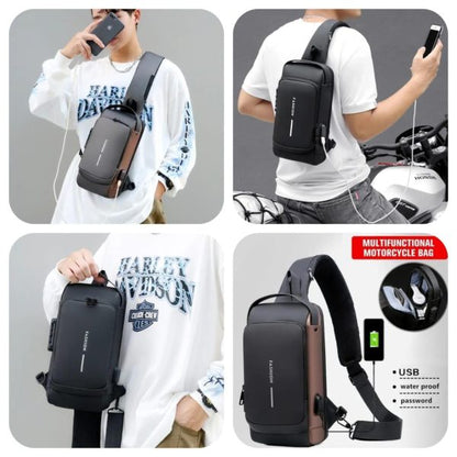 Multifunction Anti-theft USB Charging Crossbody Shoulder Bag Sling Chest Bag Pack