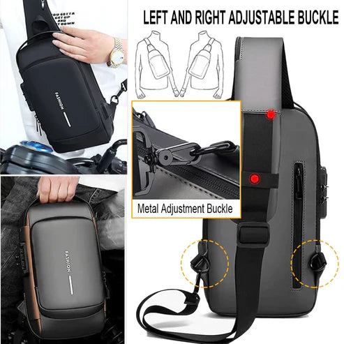 Multifunction Anti-theft USB Charging Crossbody Shoulder Bag Sling Chest Bag Pack