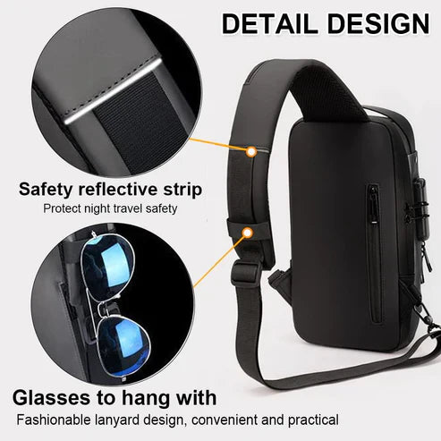 Multifunction Anti-theft USB Charging Crossbody Shoulder Bag Sling Chest Bag Pack