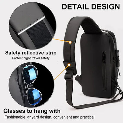 Multifunction Anti-theft USB Charging Crossbody Shoulder Bag Sling Chest Bag Pack