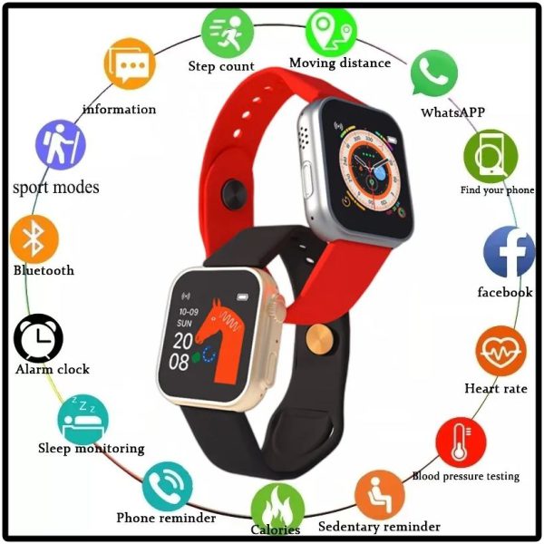 D20 Ultra Smartwatch Heart Rate Blood Pressure Oxygen Relog Intelligent Smart Bracelet