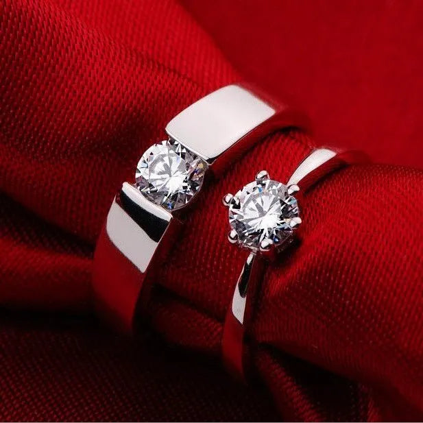 CZ Stone Classic Couple Rings For Men & Women