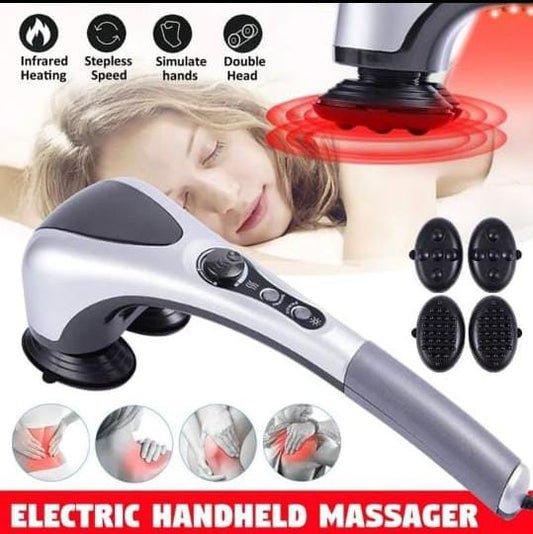 Double Head Full Body Massager Machine Variable Speed Far Infrared | Electric Facial Deep Tissue Fitness Massage Stick