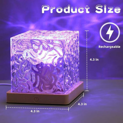 Dynamic Rotating Water Ripple Night Light 3 Colors Flame Crystal Lamp For Living Room Study Bedroom