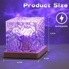 Dynamic Rotating Water Ripple Night Light 3 Colors Flame Crystal Lamp For Living Room Study Bedroom