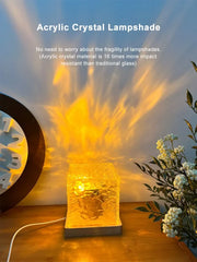 Dynamic Rotating Water Ripple Night Light 3 Colors Flame Crystal Lamp For Living Room Study Bedroom