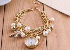 Stylish Luxury Pearls Bracelet Women’s Watch