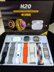 H20 Smart Watch Wireless Earphones Set 10 In 1 Strap