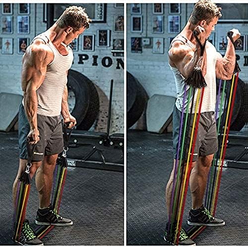 High Quality Portable Resistance Bands With Handles, Resistance Tubes & Workout/Exercise Band Elastic Pull Rope 11 Pcs Set