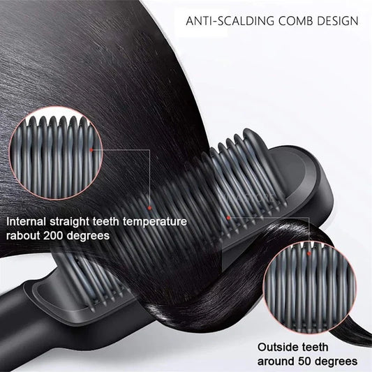 Hqt-909b Electric Professional Hair Straightening Brush