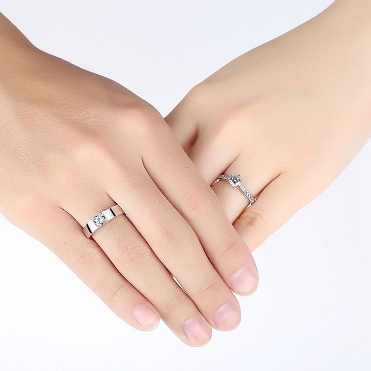 CZ Stone Classic Couple Rings For Men & Women