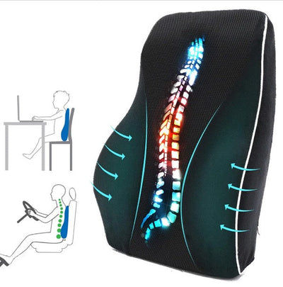 Memory Foam Back Pain Relief Lumbar Support Car Cushion Pillow Of Chair Sofa Seat Back