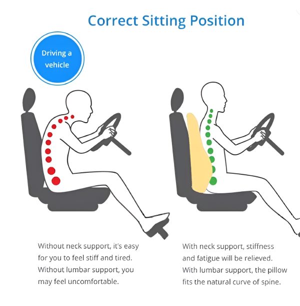 Memory Foam Back Pain Relief Lumbar Support Car Cushion Pillow Of Chair Sofa Seat Back