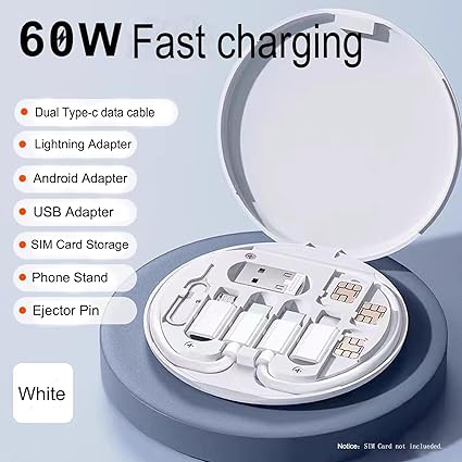 Multifunctional Data Cable Set 60w Fast Charging Cable For Android & iPhone