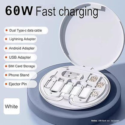 Multifunctional Data Cable Set 60w Fast Charging Cable For Android & iPhone