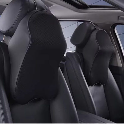 Pu Leather Car Neck Pillow Memory Foam Headrest Car Seat Neck Pillow Waist Back Rest Cushion