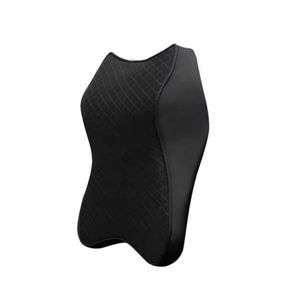 Pu Leather Car Neck Pillow Memory Foam Headrest Car Seat Neck Pillow Waist Back Rest Cushion