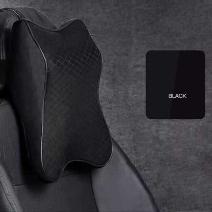 Pu Leather Car Neck Pillow Memory Foam Headrest Car Seat Neck Pillow Waist Back Rest Cushion