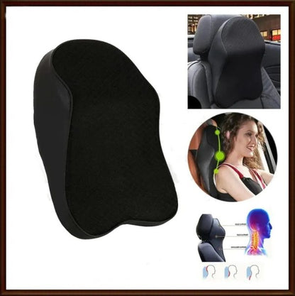 Pu Leather Car Neck Pillow Memory Foam Headrest Car Seat Neck Pillow Waist Back Rest Cushion