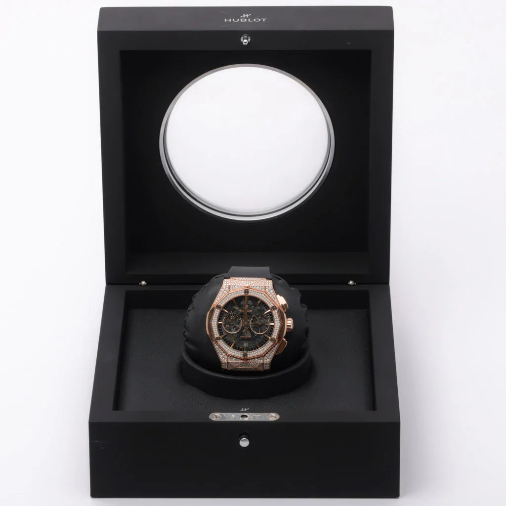 HB MENS LUXURY DIAMOND CUT STONE WATCH
