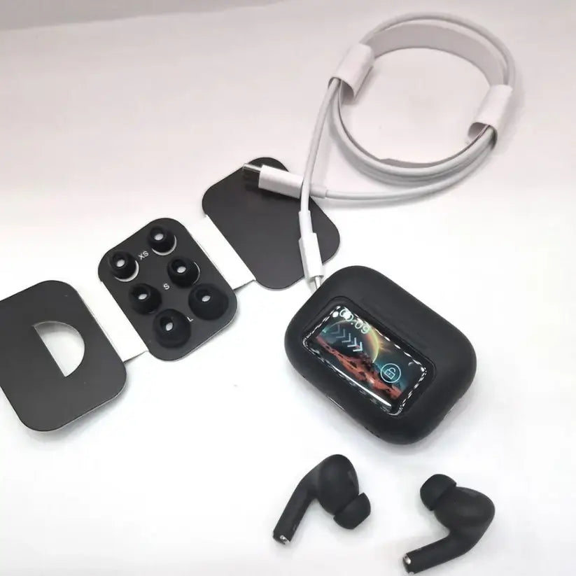 A9 Pro Anc/enc Wireless Earbuds  | Airpods Pro - Airpods pro 2 | Double Dark Noise Reduction (black)