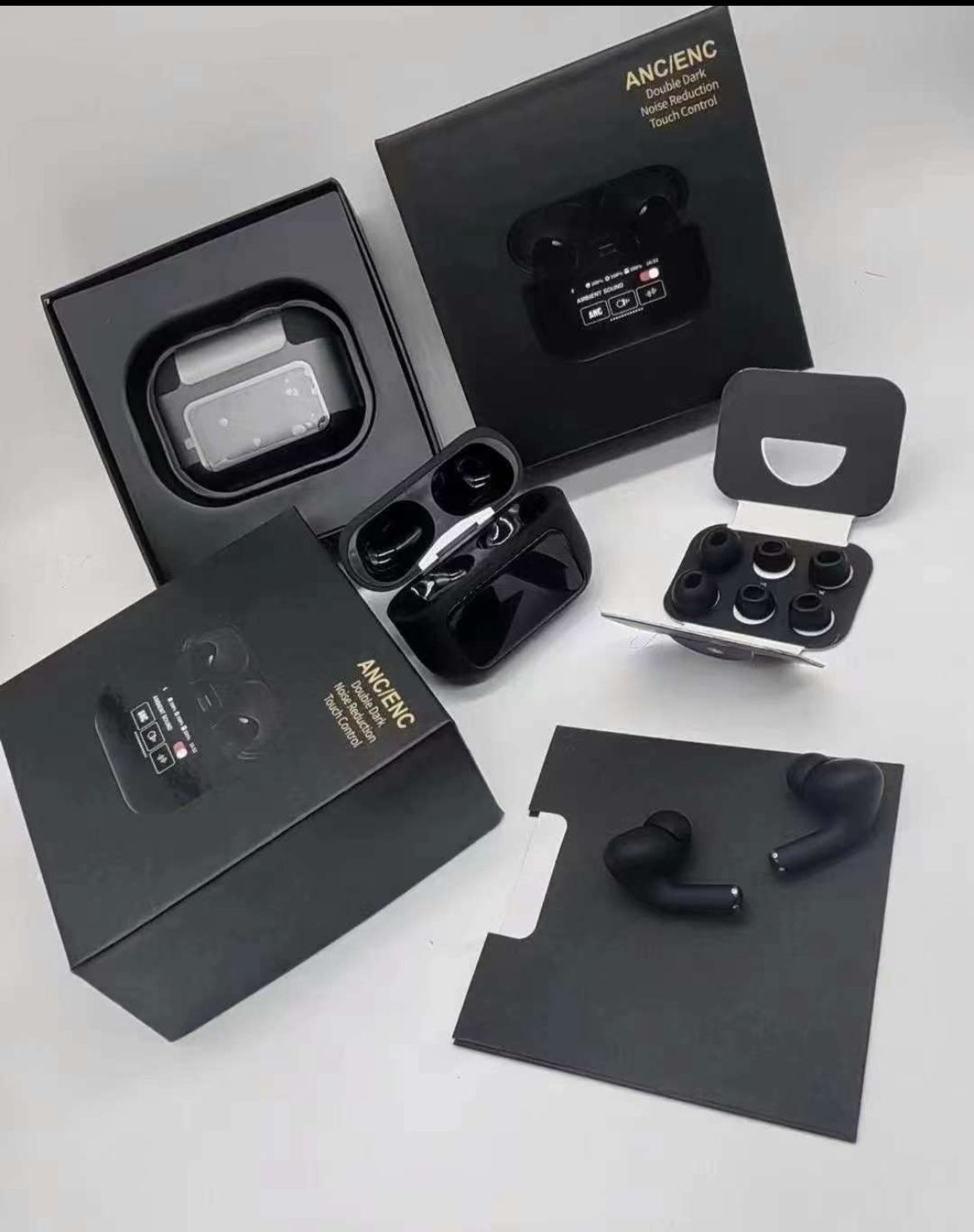 A9 Pro Anc/enc Wireless Earbuds  | Airpods Pro - Airpods pro 2 | Double Dark Noise Reduction (black)