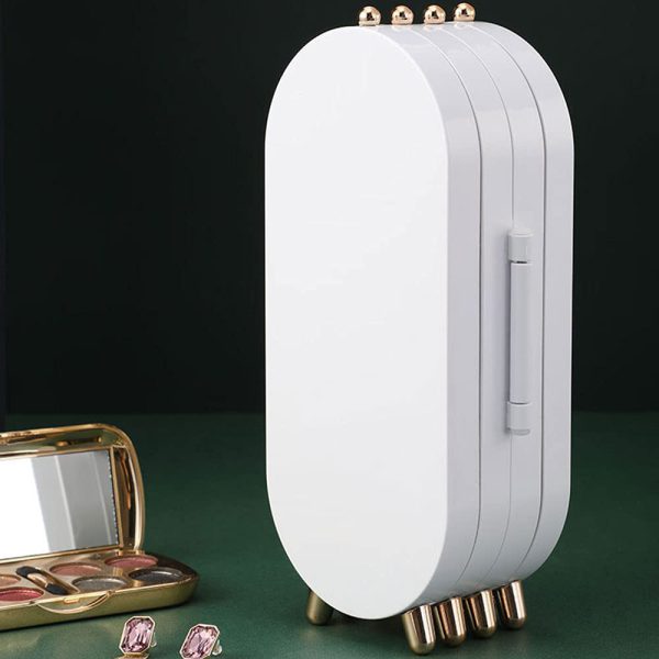 Screen Folding Jewelry Box | Jewelry Cabinet Organizer With Mirror