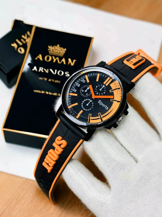 Stylish Sports Analog Rubber Strap Watch