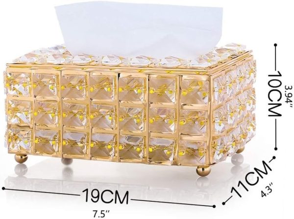 Tissue Holders Rectangular Crystal Tissue Box Cover Decorative