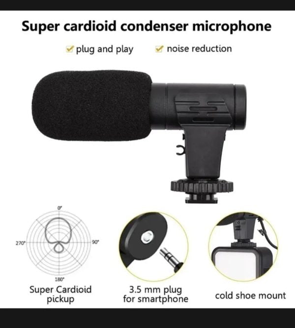 Mobile Vlogging Kit Video Making kit, with tripod stand, Microphone, Led Light, Mobile Holder ALL IN ONE VLOGGING Kit Tripod Shoot Video Making Vlogging Kit Tripod with Remote