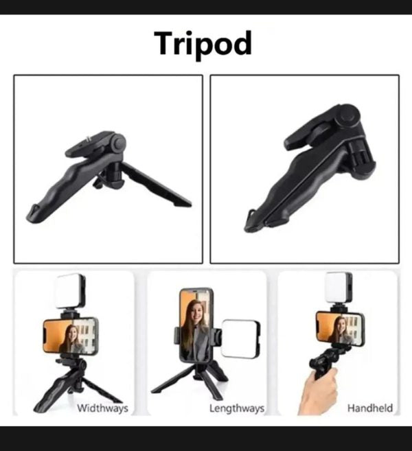 Mobile Vlogging Kit Video Making kit, with tripod stand, Microphone, Led Light, Mobile Holder ALL IN ONE VLOGGING Kit Tripod Shoot Video Making Vlogging Kit Tripod with Remote